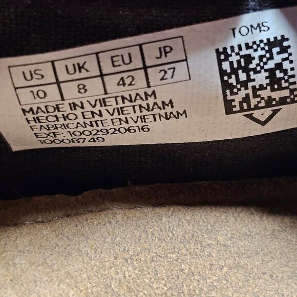 TOMS Red Shoes Womens 10 Slip On Canvas Grey Recycled Comfy Minimalist Timeless - Picture 10 of 10